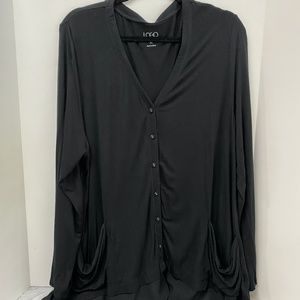 Black TWIN SET ... LOGO by Lori Goldstein ... Tank and Cardigan ... XL